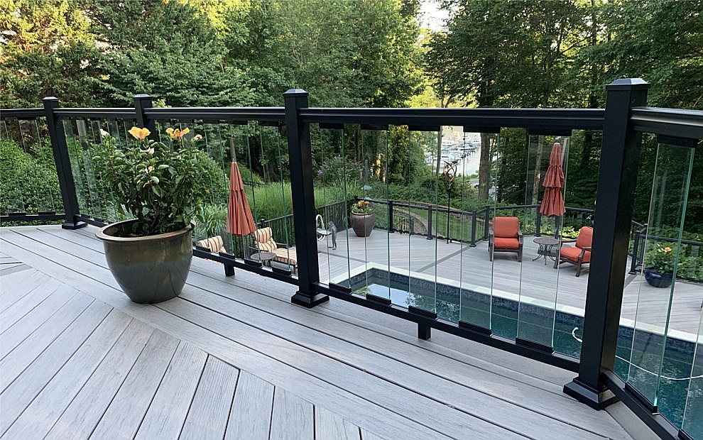 Glass Panel Railing - TimberTech-Decking with Aluminum-Railing-with-glass-picket