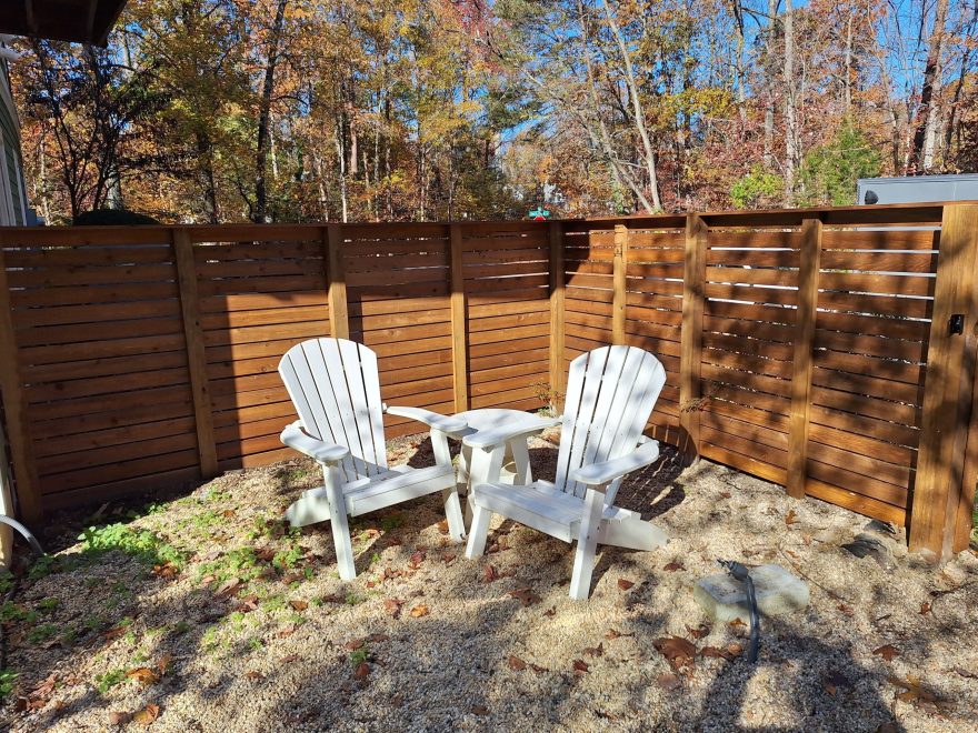 5_ high Cedar Horizontal Board Fence Boards 4 inch Cedar spaced apart 2