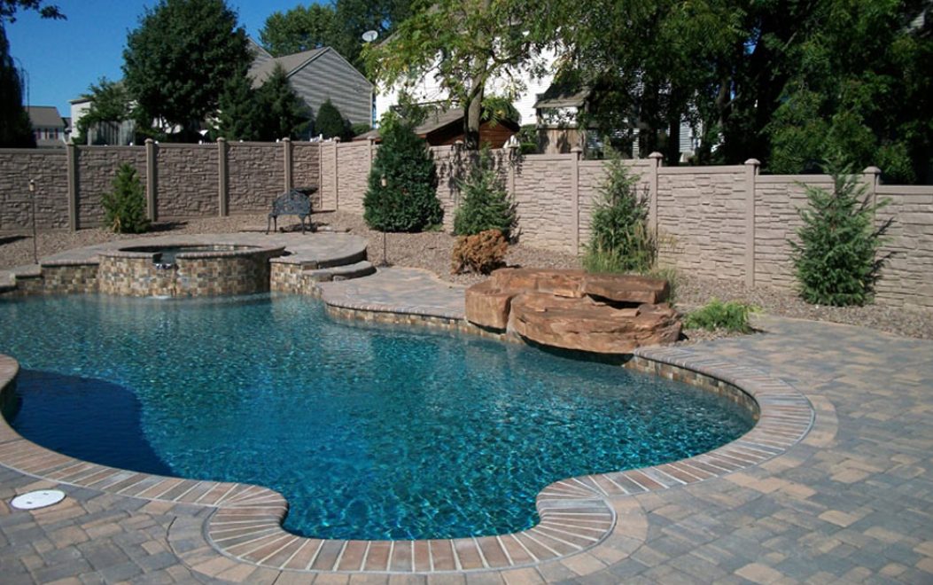 6 Browne Granite Ecostone Simtek Fence surrounding pool