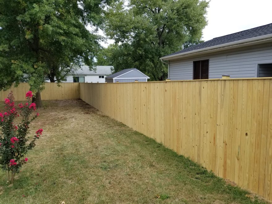 6 foot high Pressure Treated Vertical Board Privacy Fence