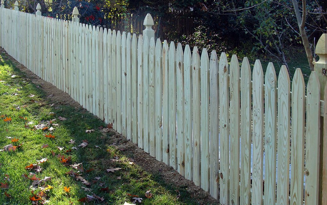 7-PICKET - Gothic Spaced Picket Fence with French Gothic Posts 2