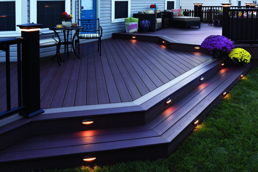 TimberTech Azek Arbor Collection Mountain Redwood Decking with Premier Lighting