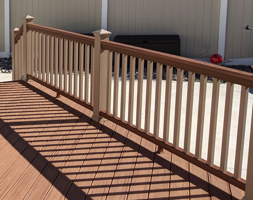 Trex Transcend Tiki Torch Deck Boards in Diagonal Pattern with Trex Tree House Composite Railing in Reisterstown MD 2